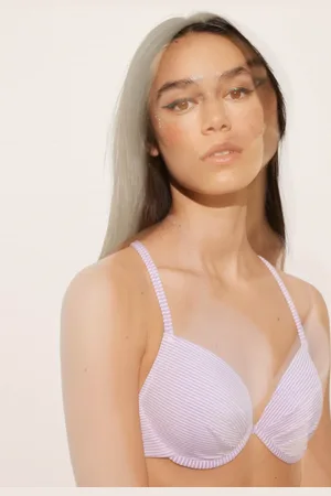 YSABEL MORA Haut de maillot de bain rayé à armatures et push-up dos multipositions
