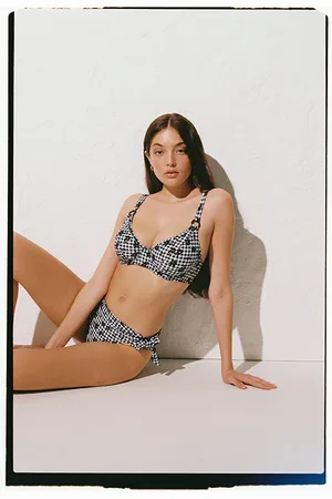 YSABEL MORA Ensemble bikini avec anneau réducteur imprimé vichy