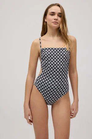 YSABEL MORA Maillot de bain trikini dos nu non rembourré noir et blanc