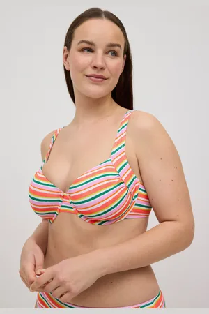 YSABEL MORA Haut de maillot de bain amincissant imprimé rayures micropiqué pour bonnets C et D
