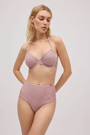 YSABEL MORA Ensemble bikini minceur imprimé rayé et paillettes pour bonnets C et D